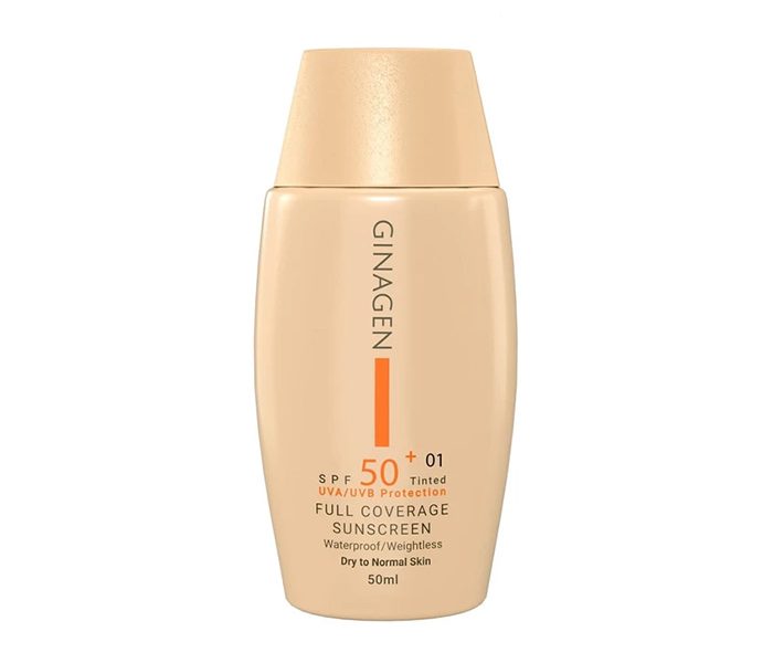 کرم ضد آفتاب ژیناژن با spf 50 مناسب پوست خشک و نرمال رنگ ۰1 حجم ۵۰ میلی لیتر